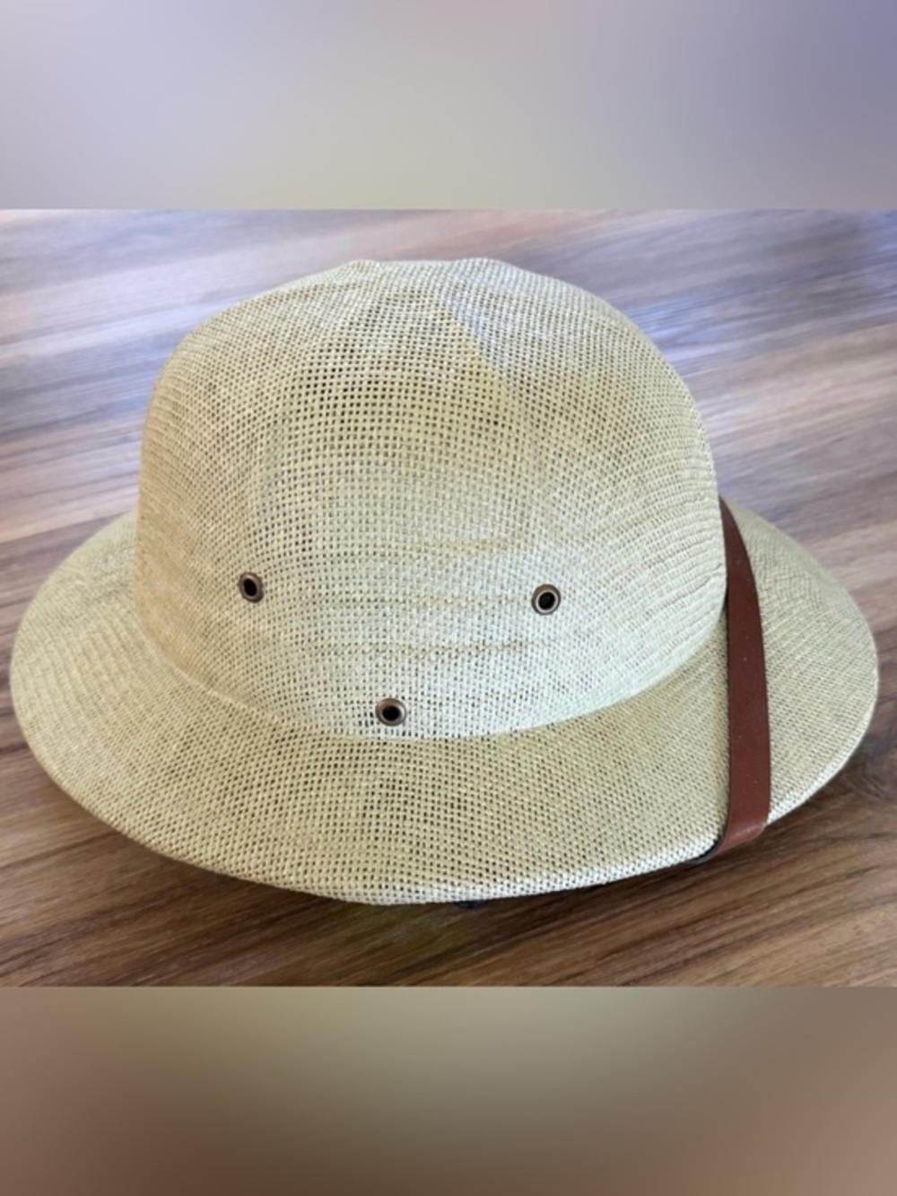 Woven Safari Hat with Brown Band